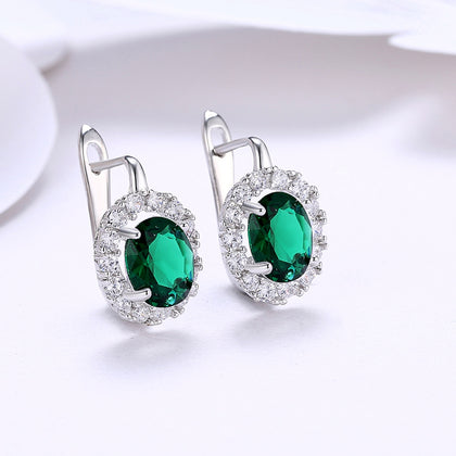 Zircon Earring Ring Green Diamond Romantic Wind Earring Clip