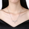 Inari Jewelry Christmas Zircon Water Drop Necklace 18-INCH Antler Necklace