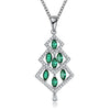 Ornaments Women Fashion Necklace Green Zircon Christmas Necklace 18 Inches