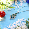 Ornaments Women Fashion Necklace Green Zircon Christmas Necklace 18 Inches
