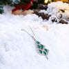 Ornaments Women Fashion Necklace Green Zircon Christmas Necklace 18 Inches