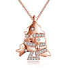 Christmas Zircon Necklace in Fishy Shape