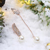 Christmas Pearl Earrings Dripping Oil White/Rose Gold Plating