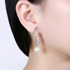 Christmas Pearl Earrings Dripping Oil White/Rose Gold Plating