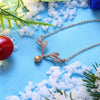 Christmas Water Zircon Necklace 18-INCH Antler Necklace