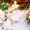 Christmas Water Zircon Necklace 18-INCH Antler Necklace