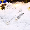 Christmas Pearl Earrings Dripping Oil White/Platinum Plating
