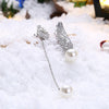 Christmas Pearl Earrings Dripping Oil White/Platinum Plating