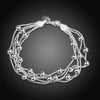 Five-Line Light Bead Bracelet Simple Ball Silver Lobster Clasp Bracelet