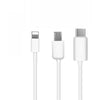 3 in 1 20cm USB 2.0  to Type-C / 8 Pin / Micro USB  Charging Cable