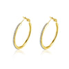 Round Czech Diamond Earrings Plated with Gold