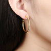 Round Czech Diamond Earrings Plated with Gold