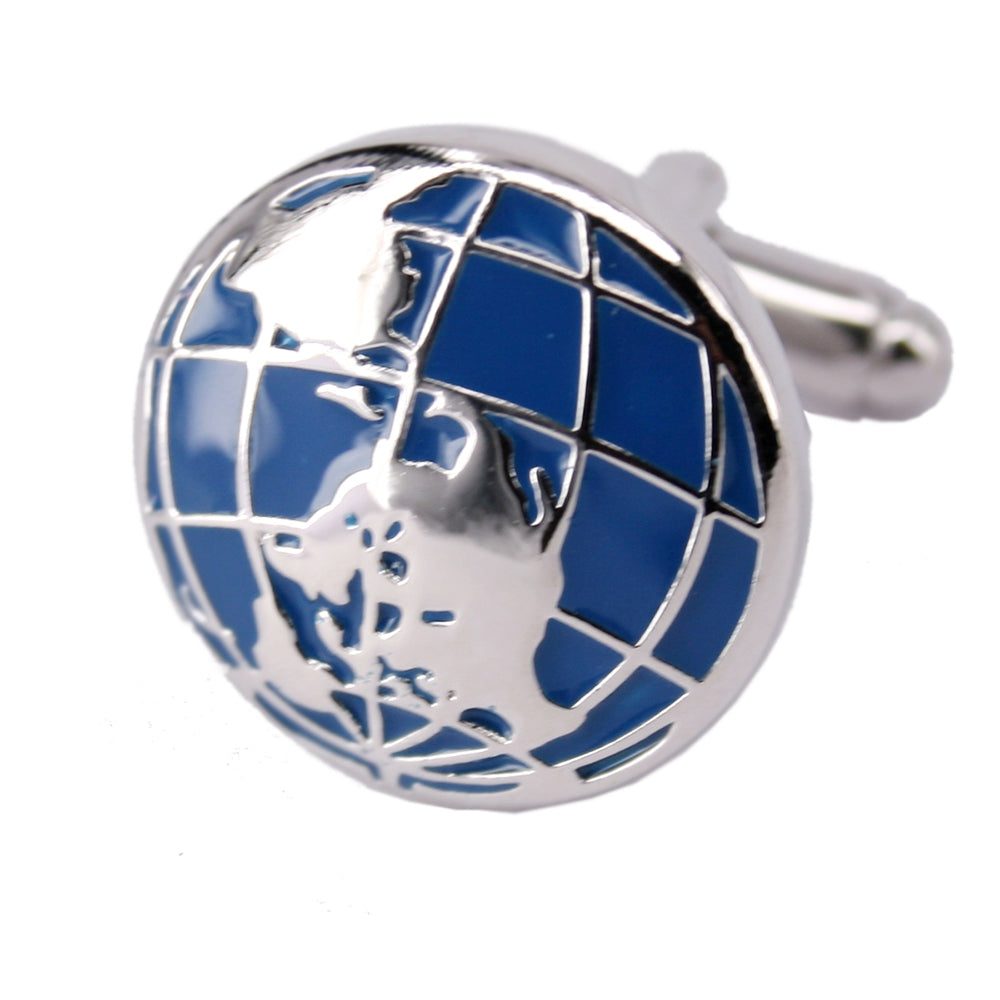 Alloy Material Electroplating Process Earth Shape Men'S Cufflinks