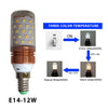 E27 E14 Corn Type 12W Three Color Switch LED Bulb