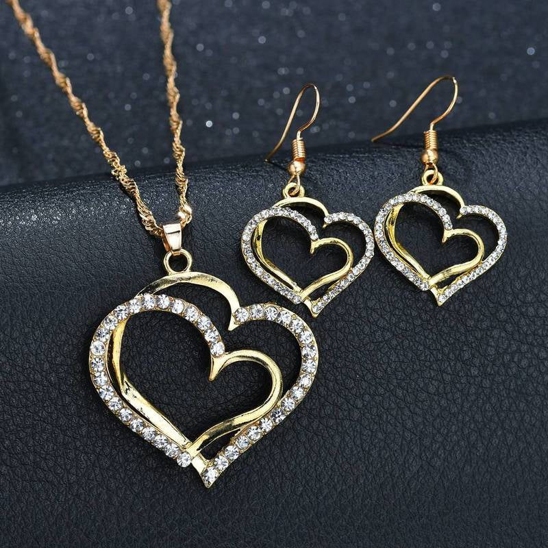 Fashion Bride Romantic Wedding Creative Heart Jewelry Set