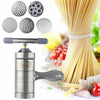 Stainless Steel Manual Noodles Press Machine Pasta Maker with 5 Mould
