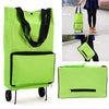 Green Protable Shopping Trolley Tote Bag Foldable Cart Rolling Grocery Wheels