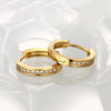 Single Row Diamond Round Gold Zircon Earrings Plated with Gold