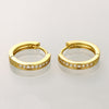 Single Row Diamond Round Gold Zircon Earrings Plated with Gold