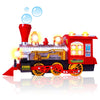 Steam Train Blowing Bubble Machine Music Light Battery Operated Liquid Kids Toy