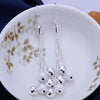 Five-Wire Sand Pearl Earrings Silver Jewelry Spherical Shape Simple Earrings