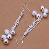 Five-Wire Sand Pearl Earrings Silver Jewelry Spherical Shape Simple Earrings