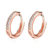 Single Row Diamond Round Rose Gold Zircon Earrings
