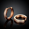 Single Row Diamond Round Rose Gold Zircon Earrings