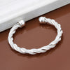 Twisted Wire Mesh Bracelet Round Shape Silver Bracelet