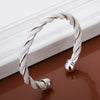 Twisted Wire Mesh Bracelet Round Shape Silver Bracelet