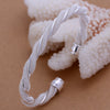 Twisted Wire Mesh Bracelet Round Shape Silver Bracelet