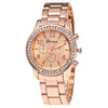 Women Luxury Crystals Quartz Plated Classic Faux Chronograph Watch