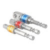 1/4 3/8 1/2 Inch Socket Adapter Set Drill Bits Driver Extension 3pcs Hex Shank