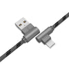 2m 90 Degree Type-C  USB Cable Fast  Charge Data Cord Microusb Cable
