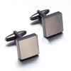 Alloy Electroplating and Baking Process Square Smooth Cufflinks for Men