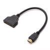 1080P HDMI Port Male to 2 Female 1 in 2 Out Splitter Cable Adapter