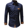Men's Casual Fashion Solid Color Long Sleeve Shirt
