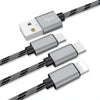 Rapid Series 2.4A 3 in 1 Type-C + 8 Pin + Micro USB Cable