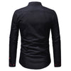 Men's Casual Slim Fit Chest Embroidered Long Sleeve Shirt