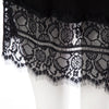 Slash Collar Long Sleeve Lace Spliced Color Block Mini Dress for Women