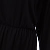 Slash Collar Long Sleeve Lace Spliced Color Block Mini Dress for Women