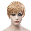 Trendy Fluffy Side Bang Elegant Charming Short Straight Human Hair Women's Capless Wig