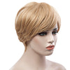 Trendy Fluffy Side Bang Elegant Charming Short Straight Human Hair Women's Capless Wig