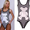 Sexy Scoop Collar Sleeveless Bear Print Skinny Women Romper