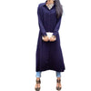 Turn Down Collar Long Sleeve Solid Color Women Shirt Dress