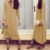 Turn Down Collar Long Sleeve Solid Color Women Shirt Dress