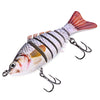 3D Eyes Lifelike Fishing Lure Swimbait with Treble Hooks 7 Jointed Sections