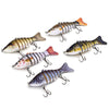 3D Eyes Lifelike Fishing Lure Swimbait with Treble Hooks 7 Jointed Sections