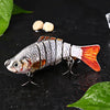 3D Eyes Lifelike Fishing Lure Swimbait with Treble Hooks 7 Jointed Sections