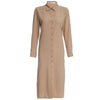 Turn Down Collar Long Sleeve Solid Color Women Shirt Dress